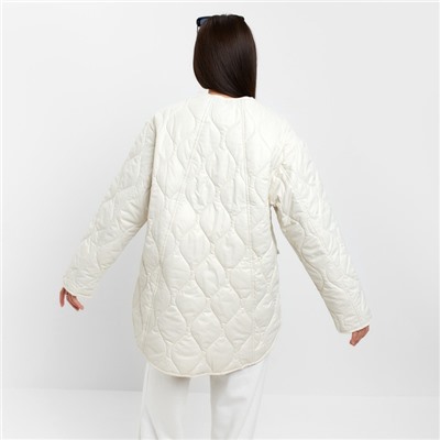 Куртка стёганая женская демисезонная MIST Oversize, размер 44, молочная