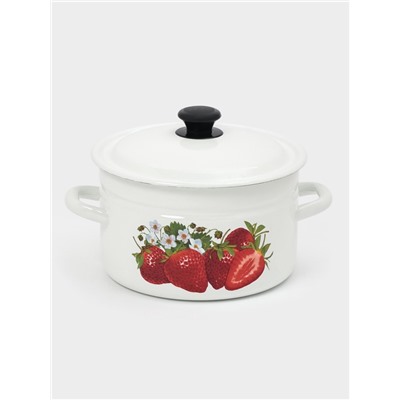 Кастрюля эмалированная, 5 л, d=23.5 см, с крышкой, цилиндрическая, белая