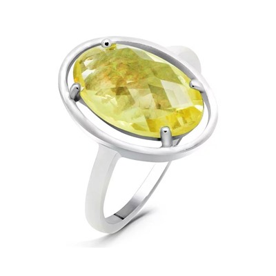 Кольцо из серебра лимонный топаз, Симона