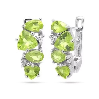Серьги из серебра перидот, Николет