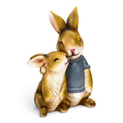 Садовая фигура из полистоуна «Заяц с дочкой», 23×18×12 см