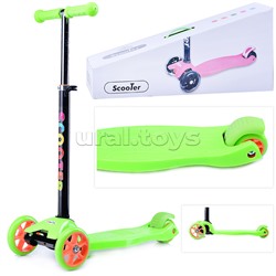 Самокат 3-х кол., зелёный, PVC, ABEC 7, в коробке