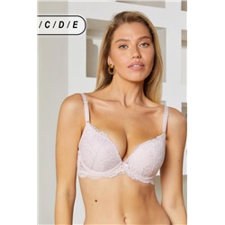 Бюстгальтер кружевной HoneyFormat 8038 с формованной чашей (Розовый)