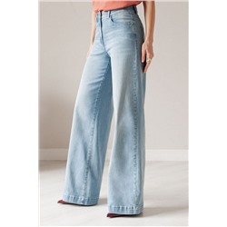 Джинсы трубы прямые с декоративной стиркой из эластичного денима VILATTE, 1230652