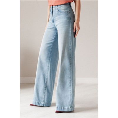 Джинсы трубы прямые с декоративной стиркой из эластичного денима VILATTE, 1230652