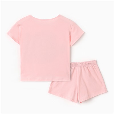 Пижама женская (футболка, шорты) KAFTAN Hello, размер 44-46, розовая