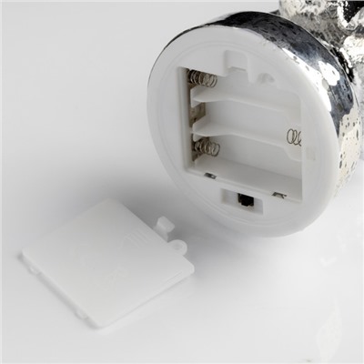 Светодиодная фигура «Серебристая ёлка» 9×29×9 см, стекло, батарейки АААх3 (не в комплекте), свечение тёплое белое