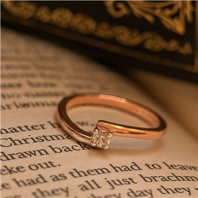 Кольцо 20 р ювелирная бижутерия коллекция "Дубай" покрытие позолота, вставка: фианит, цвет: прозрачный, арт.007.226-20