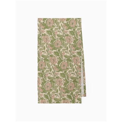 Дорожка на стол Этель Spring garden 40×149 см, 100% хлопок, саржа 190 г/м², зелёная/розовая