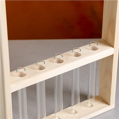 Подарочный ящик «Рамка», 26×5×40 см, деревянный, 5 колб