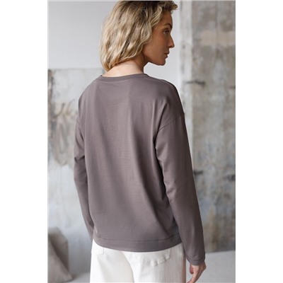 Базовый лонгслив из премиального хлопка с эластаном VILATTE, 1228142