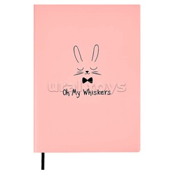Записная книжка 56л. А6+ "Зайка" 135x188 мм, мягкий переплёт, ниткошвейный, шелког