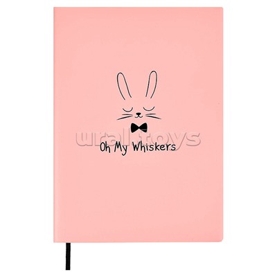 Записная книжка 56л. А6+ "Зайка" 135x188 мм, мягкий переплёт, ниткошвейный, шелког