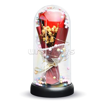 Светильник "Необыкновенная роза" в коробке (красный)