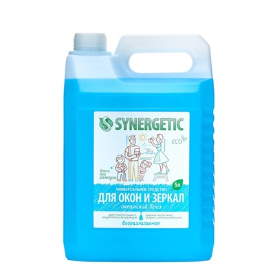 Средство для мытья окон и зеркал Synergetic «Океанский бриз», 5 л