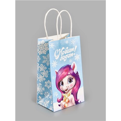 Пакет подарочный новогодний «Лошадка 2026», 12×21×9 см