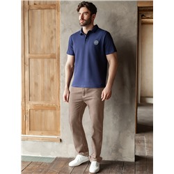 Футболка-поло из фактурного трикотажа