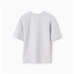 Футболка оверсайз с нашивкой женская MINAKU: One Most Brand, серая меланж, размер 44