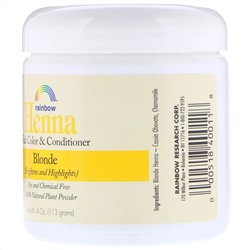 Rainbow Research, Henna, 100% растительная краска для волос и кондиционер, Персидский блонд, 4 унции (113 г), в форме порошка