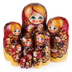 Матрешка 10 в 1 окрашенная