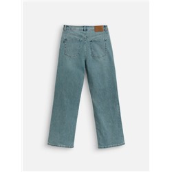 Актуальная коллекция CONTE CON-830 Синие джинсы straight ULTRA-LONG с эффектом зелёного тинта