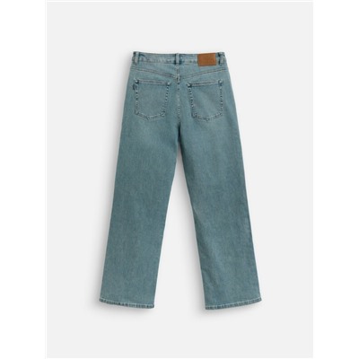 Актуальная коллекция CONTE CON-830 Синие джинсы straight ULTRA-LONG с эффектом зелёного тинта