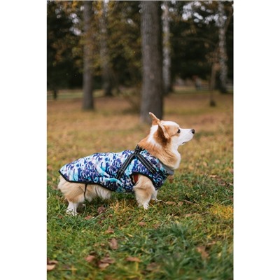 Куртка для собак со шлейкой, размер L ( ДС 36 см, ОШ 32 см ОГ 46 см), камуфляжная