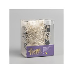 Гирлянда «Мишура» 5 м роса, IP20, серебристая нить, 200 LED, свечение мульти, 12 В