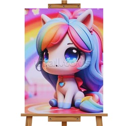 Мозаика алмазная "Мульти единорог" 30*40см.