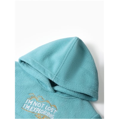 Худи флисовое детское «Крошка Я» Exploring, рост 74-80 см, бирюзовое