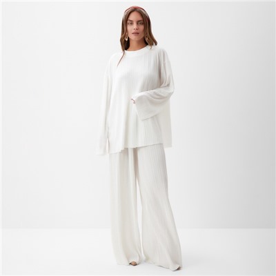Костюм женский (блуза, брюки) MIST Classic collection, размер 40-42, белый