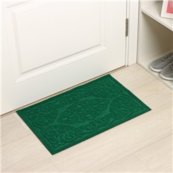 Коврик влаговпитывающий придверный без окантовки Доляна «Восточная сказка», 40×60 см, зелёный