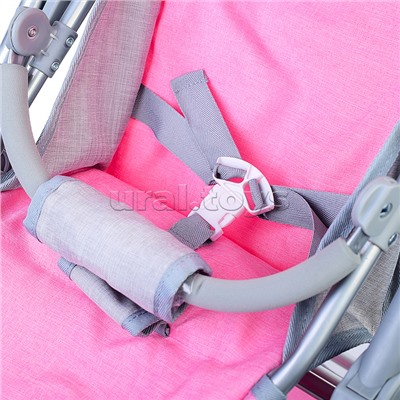 Коляска зима-лето 9636 для кукол, металл. с люлькой-переноской, со сменным коробом, с корзиной, в пакете