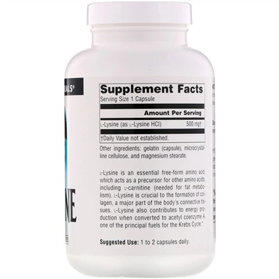Source Naturals, L-лизин, 500 мг, 200 капсул