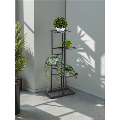 Подставка для цветов Greengo, 5 полок, 44×22×95 см, напольная, металл, тёмно-серая