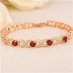 Браслет женский на руку Дубайское золото покрытие позолота, вставка: фианит, арт.314.952