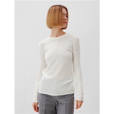 Джемпер женский MINAKU: Knitwear collection, цвет молочный, размер 50