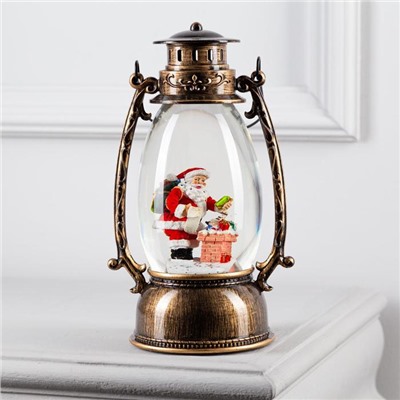 Светодиодная фигура «Дед Мороз с подарками» 14×23.5×11 см, пластик, батарейки ААх3 (не в комплекте), USB, свечение тёплое белое