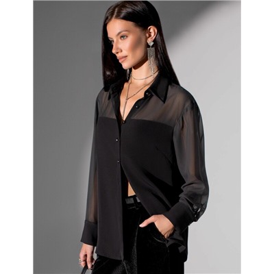 Блузка полупрозрачная из креп шифона