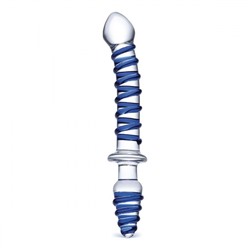 Двусторонний фаллоимитатор с анальной пробкой Mr. Swirly Dildo   Butt Plug - 25 см.