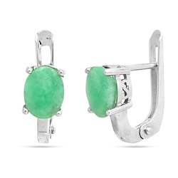 Серьги из серебра изумруд берилл, SL-RIC78