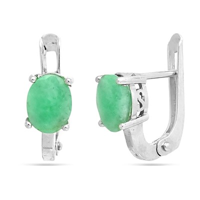 Серьги из серебра изумруд берилл, SL-RIC78