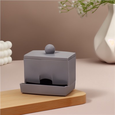 Органайзер для ватных палочек, с крышкой, 9×6.5×7.5 см, МИКС