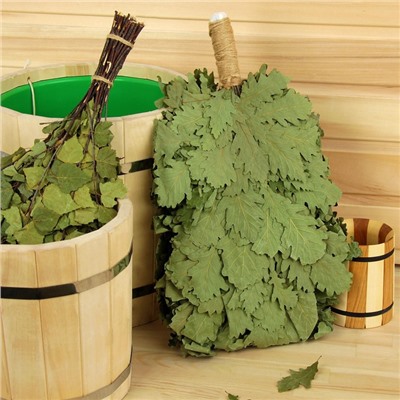 Веник для бани «Элитный», дубовый, 55 см, с обмотанной ручкой, «Добропаровъ»