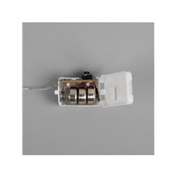 Гирлянда «Нить» 2 м роса, IP20, серебристая нить, 20 LED, 3 режима, батарейки AG13×3 (в комплекте), свечение тёплое белое