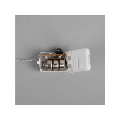 Гирлянда «Нить» 2 м роса, IP20, серебристая нить, 20 LED, 3 режима, батарейки AG13×3 (в комплекте), свечение тёплое белое