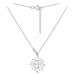 Серьги из серебра родированные - Солнце и луна 220-10-195-1р