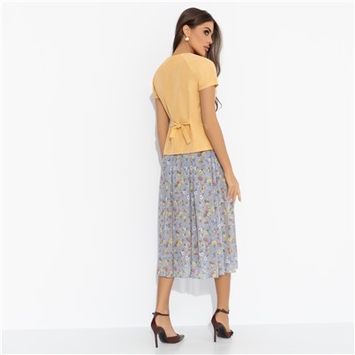 Костюм с юбкой приталенного силуэта, Любовь вне правил (2 в 1, желтый)