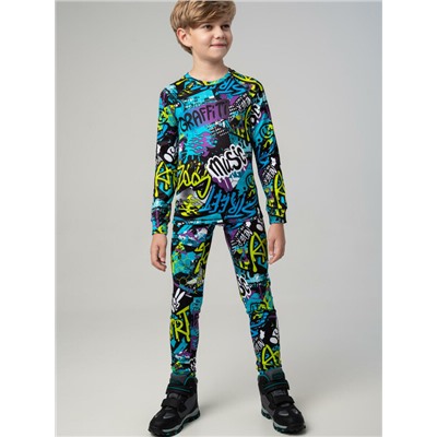 Термокомплект трикот. для мальчиков: фуфайка (футболка) с длин. рук, брюки