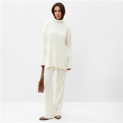 Костюм женский (свитер, брюки) MIST, размер 44-46 (М), молочный